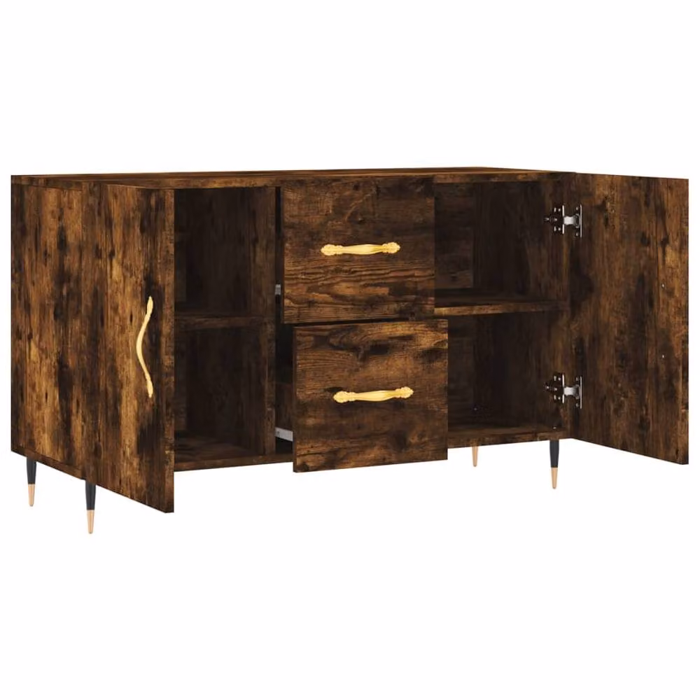 Berkfield Home Modern Smoked Oak Sideboard in Brown, W/D/H: 100 x 36 x 60 cm – 4