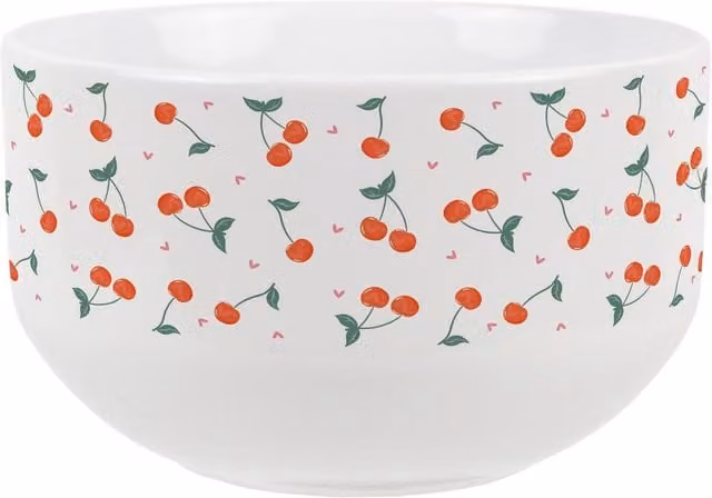 Purely Home Floral Ceramic Cereal Bowl in Red and White