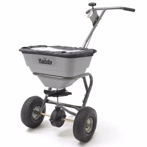 The Handy THS70HDUTY Heavy Duty Garden Spreader for Fertiliser and Seed with 32kg Hopper in Grey – 1