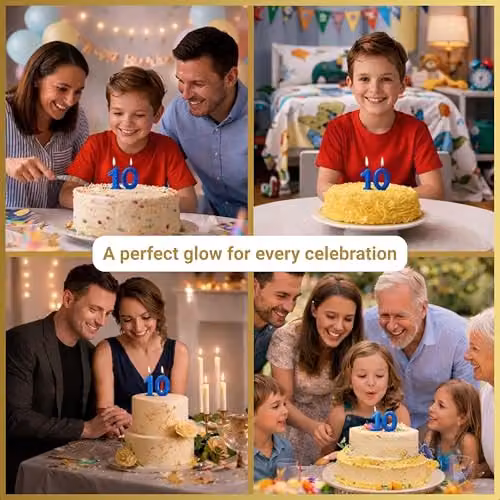 Shatchi Blue Number 0 Birthday Cake Topper Candle – 3