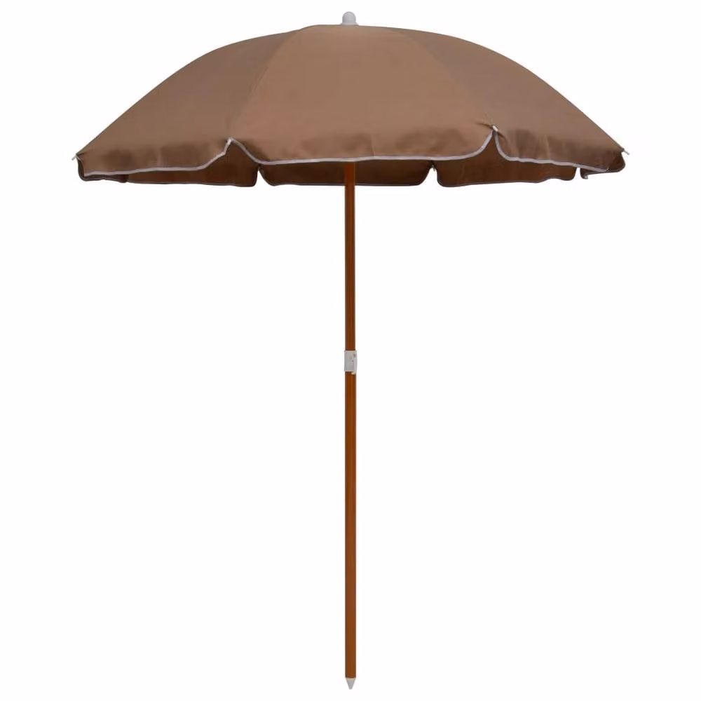 Berkfield Home Taupe Parasol with Steel Pole and Polyester Canopy, W/D/H: 190 x 155 x 190 cm – 1