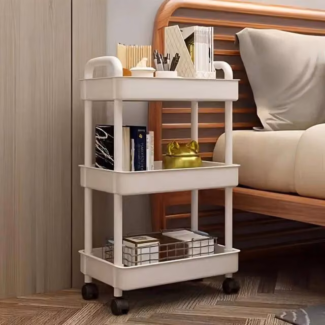 SPETLEK 3 Tier Storage Trolley Cart in White