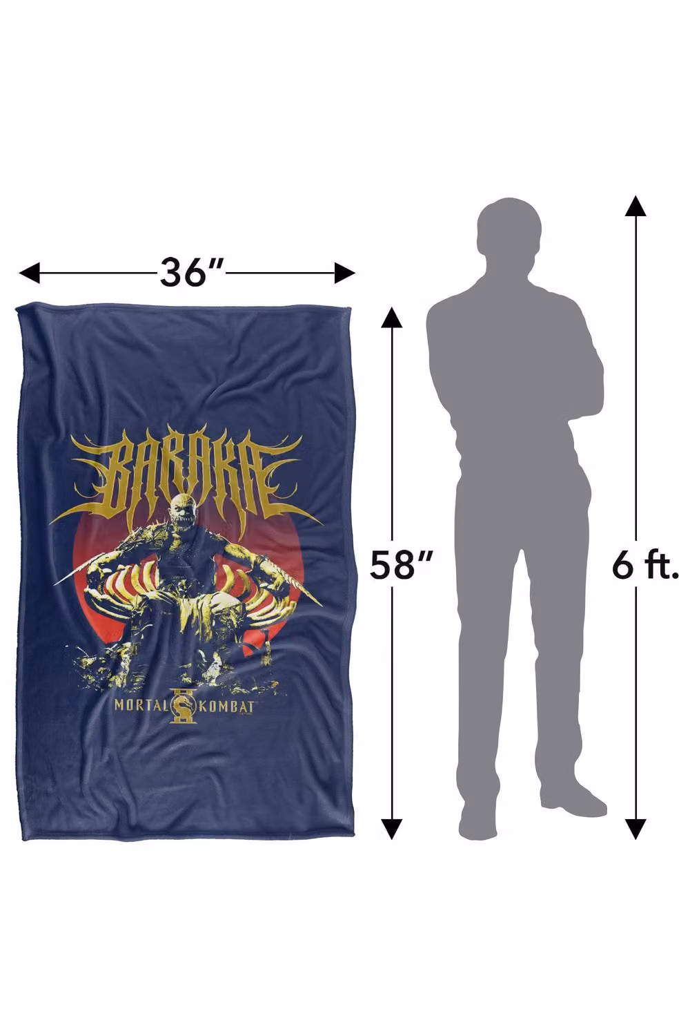 Warner Bros. Mortal Kombat 2 Baraka Throne Silky Touch Super Soft Fluffy Throw Blanket, Extra Large, Multicolour – 3