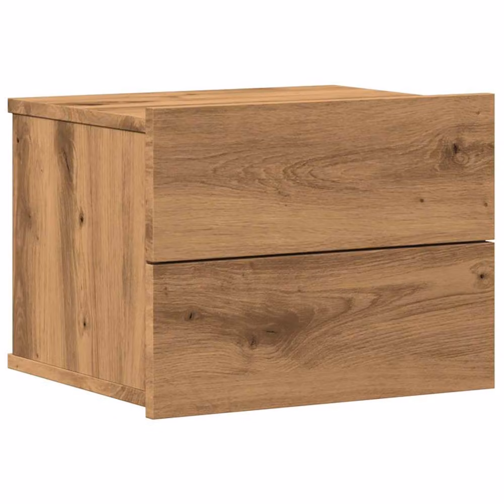 Berkfield Home Artisan Oak Wall-mounted Bedside Cabinet, Brown, W: 40 cm, D: 32 cm, H: 30 cm – 3