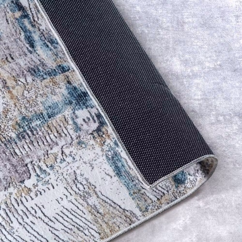 THE RUGS Imagination Malard Shortpile Abstract Modern Polyester Rug in Navy and Blue, W: 160 cm, L: 230 cm – 2