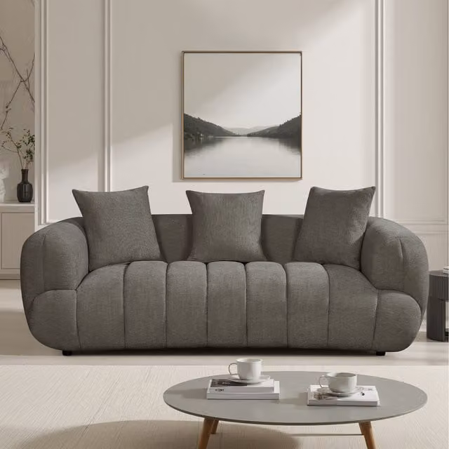 Artemis Home Claremont 3 Seat Fabric Sofa in Grey