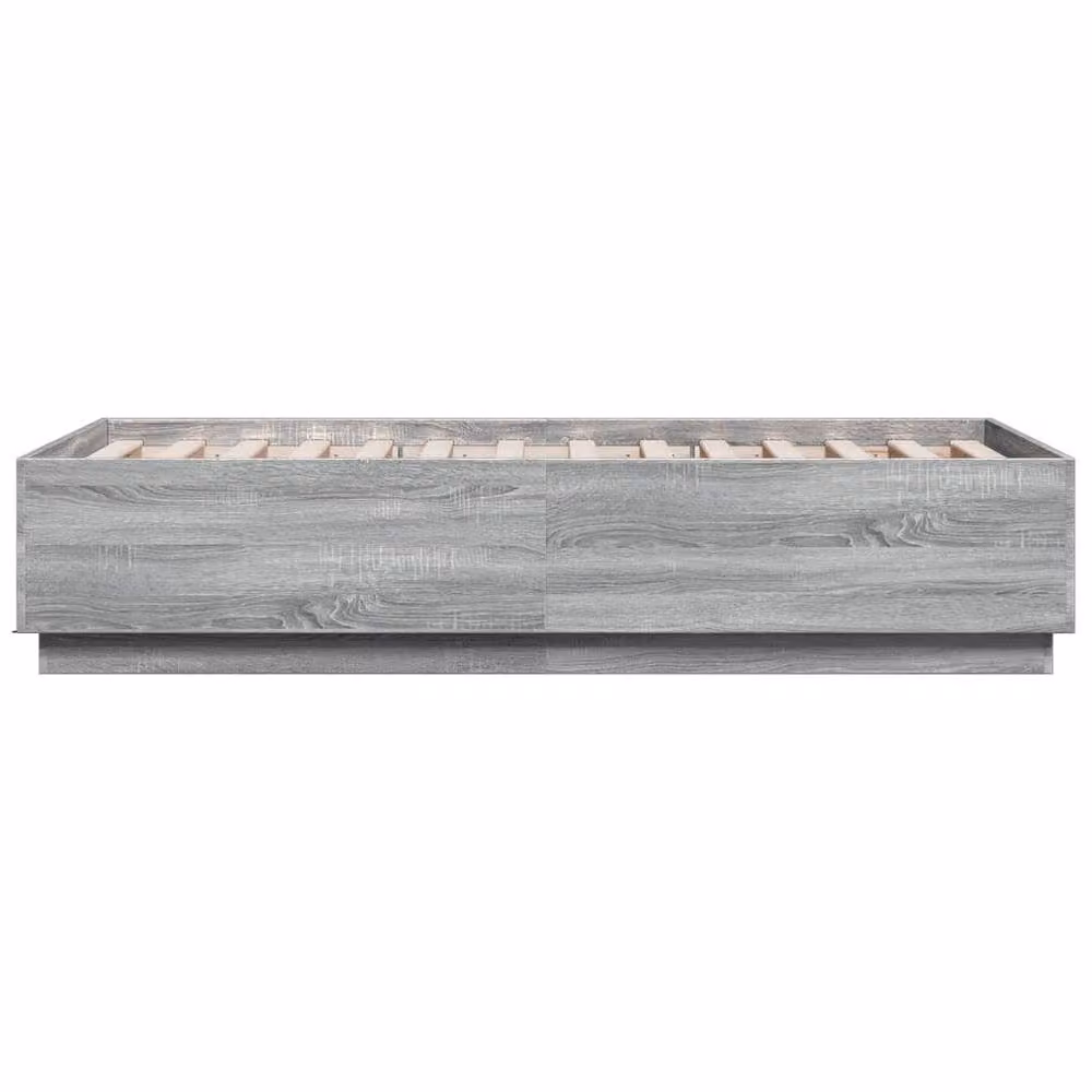Berkfield Home Sonoma Single Bed Frame with LED Under-Bed Lighting in Grey, W/D/H: 90 x 193 x 40 cm – 4