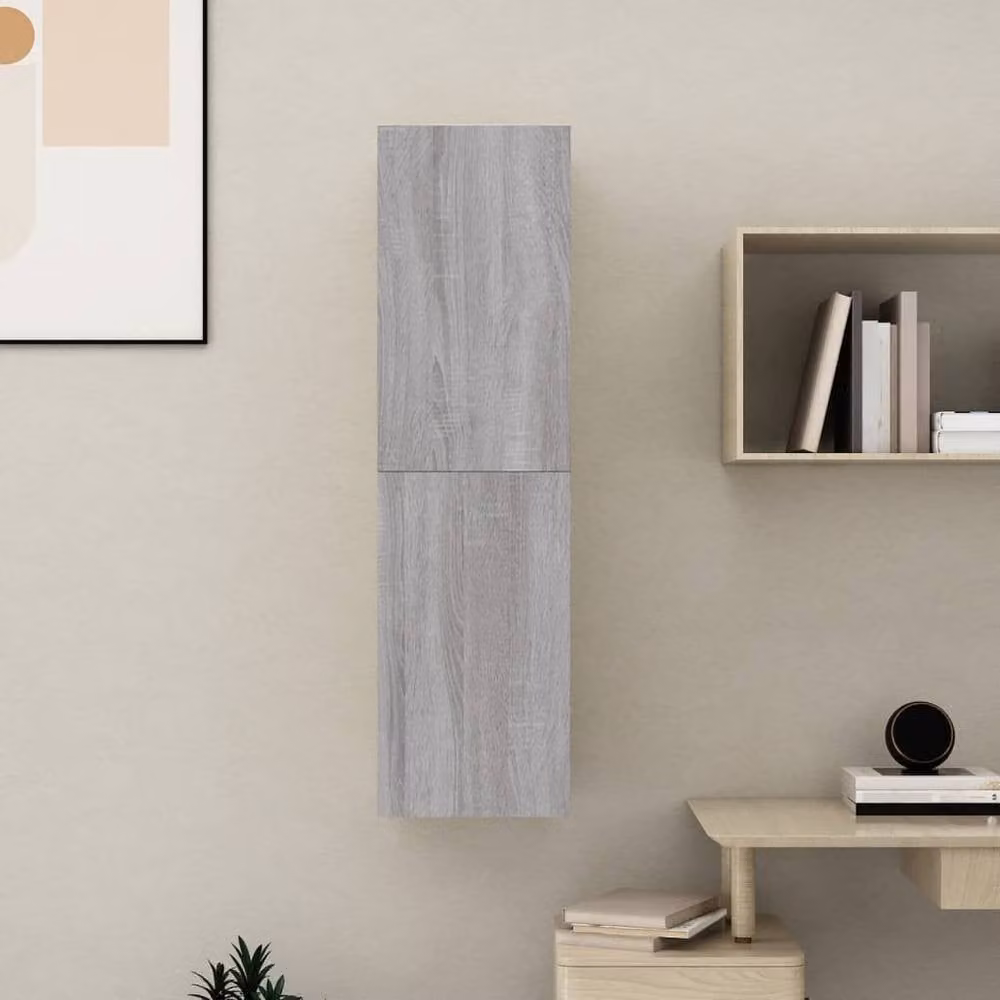Berkfield Home Classic Wall-mounted TV Cabinet in Grey, W/D/H: 110 x 30.5 x 30 cm – 3