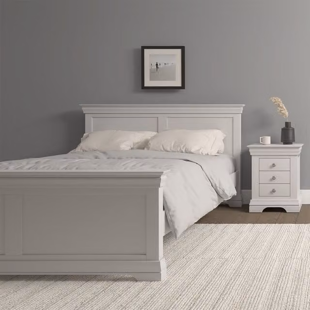 Seconique Bordeaux King Size Bed with High Foot End in White, W/D/H: 180 x 200 cm