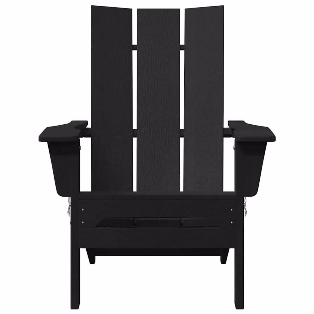 Berkfield Home Set of 2 Foldable Adirondack Chairs in Black, W/D/H: 74.5 x 80.5 x 90 cm – 5
