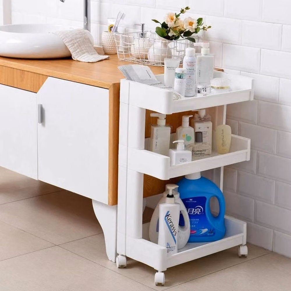 EONLION 3 Tier Slim Rolling Storage Cart Utility Trolley in White – 3