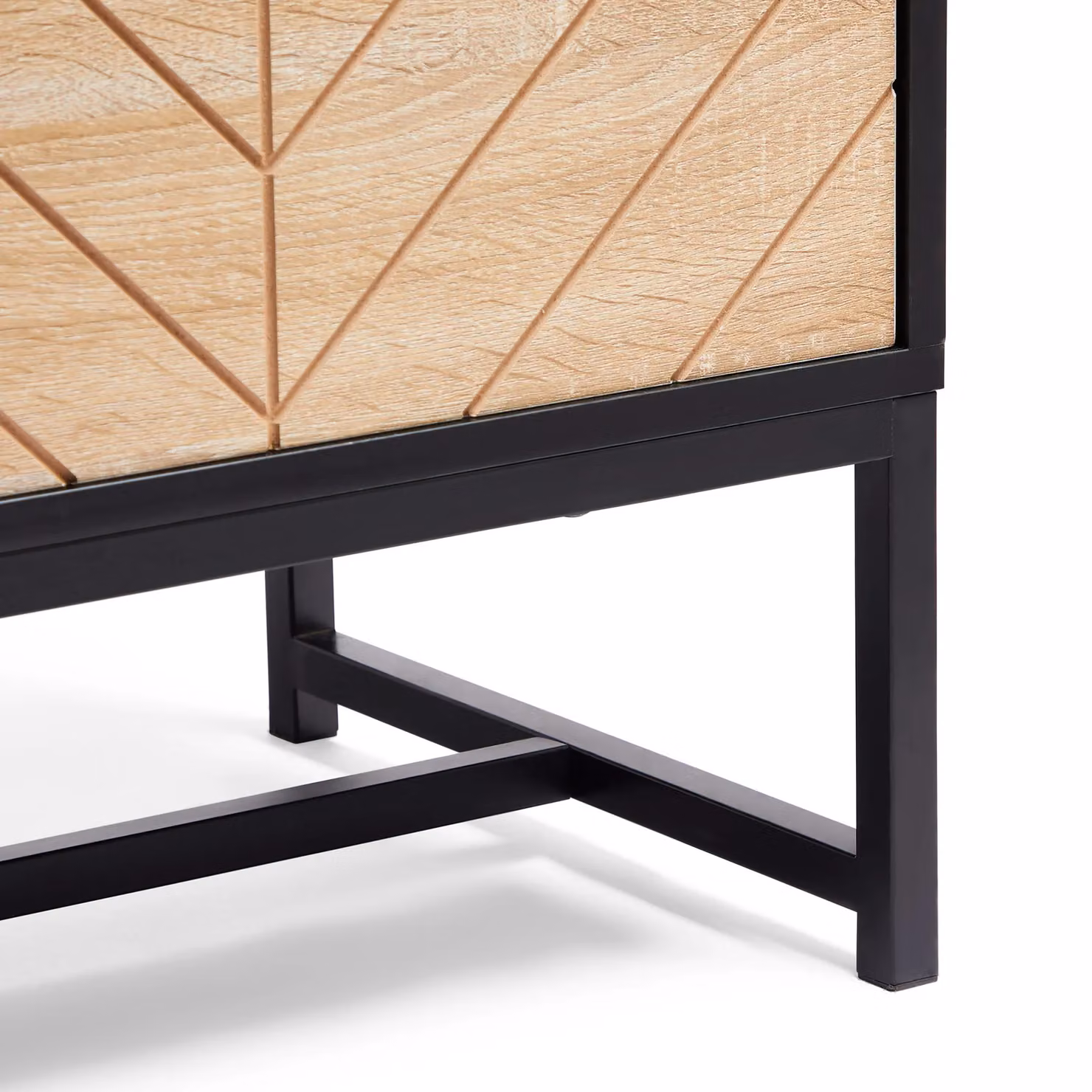 VonHaus Dalton Geometric Industrial TV Unit in Matt Black, W/D/H: 150 x 39 x 50 cm – 4