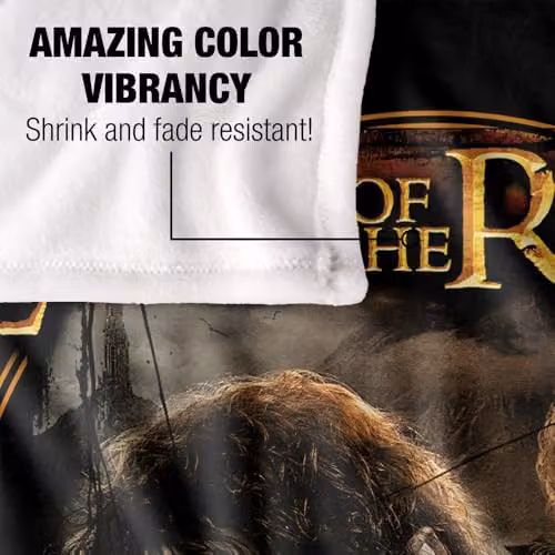 Warner Bros. The Lord Of The Rings Frodo Sam Band Super Soft Fleece Throw Blanket, Multicolour, W: 152 cm, D: 127 cm – 3
