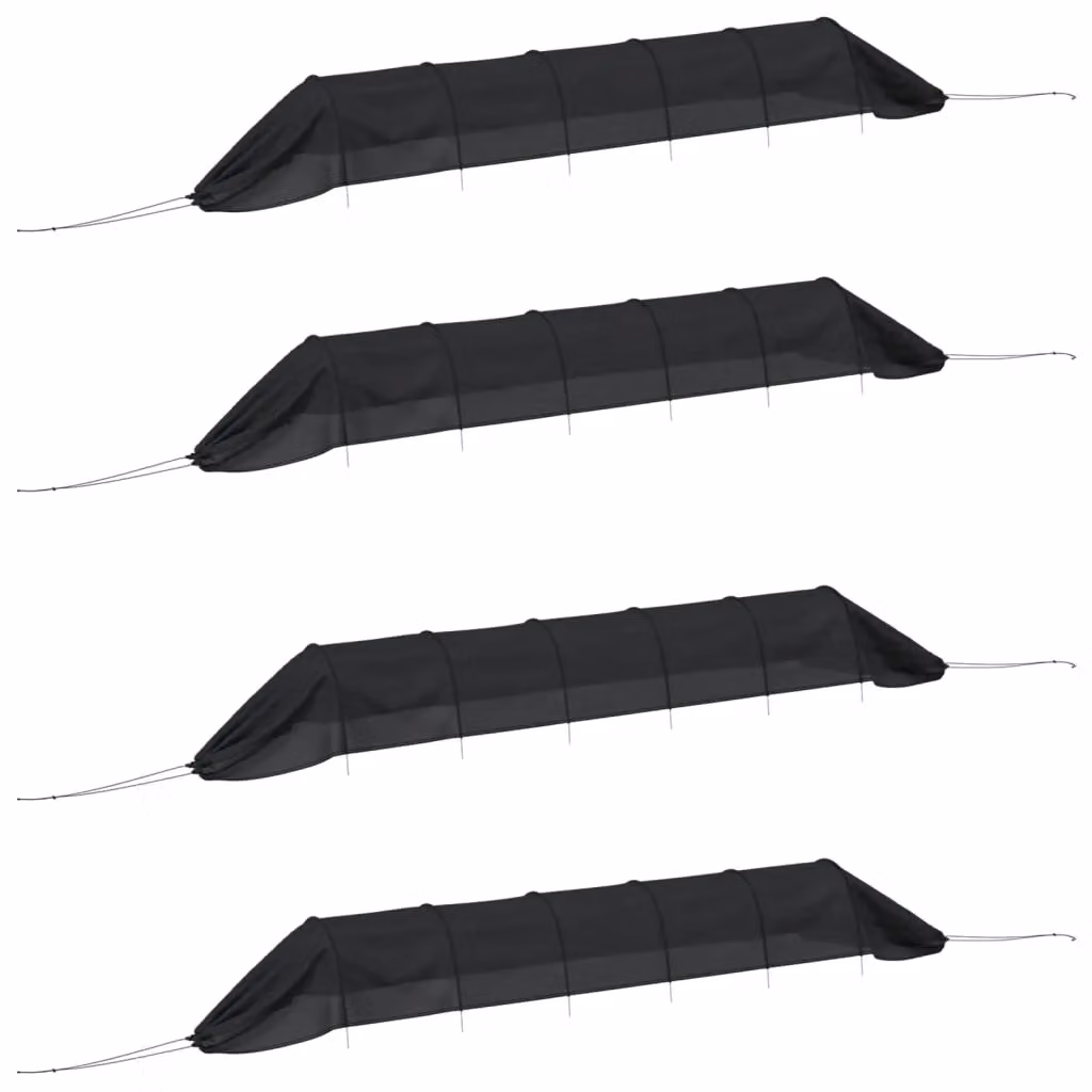 Berkfield Home Netting Tunnels 4 Pack in Black Steel and Polyethylene Growing Aid – 2