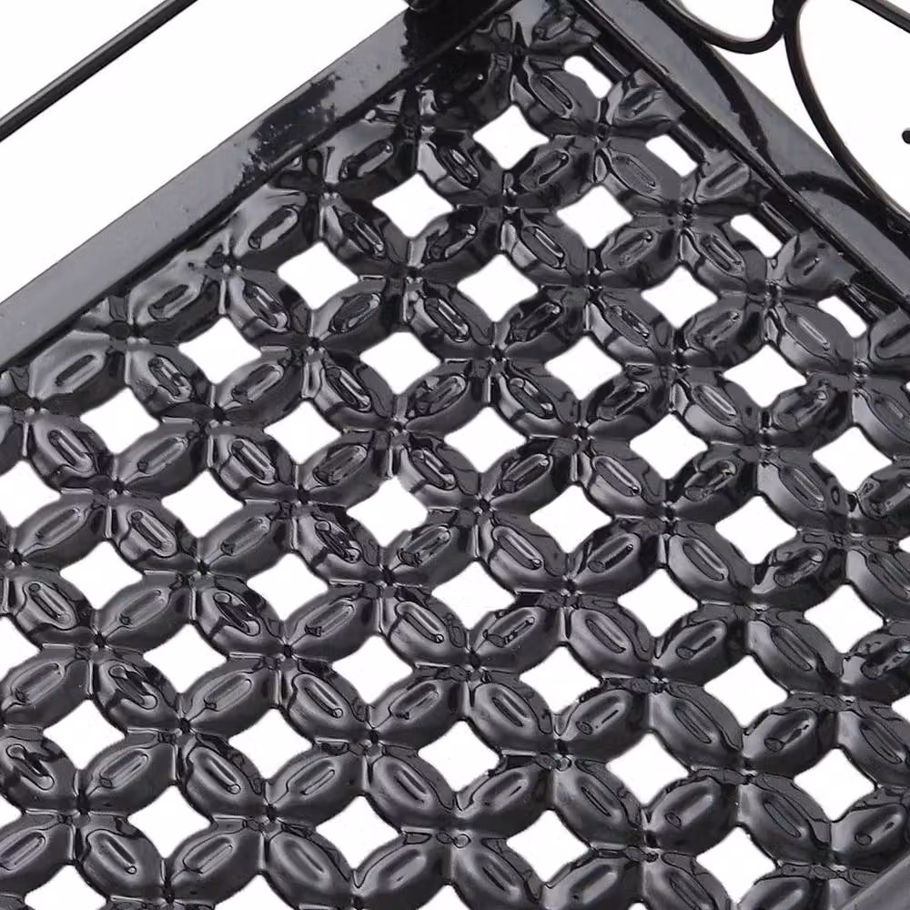 FLAVORA Black Metal Hanging Flower Pot Holder for Balcony and Garden Railings, W/D/H: 80 x 20 x 12 cm – 2