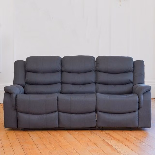 Artemis Home Colfax 3 Seat Manual Recliner Sofa in Grey Fabric