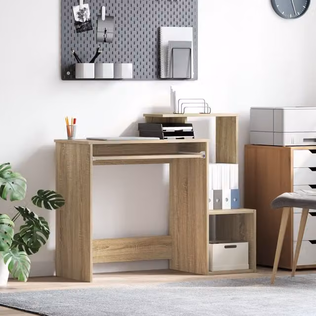 Berkfield Home Sonoma Oak Computer Desk in Brown – 1