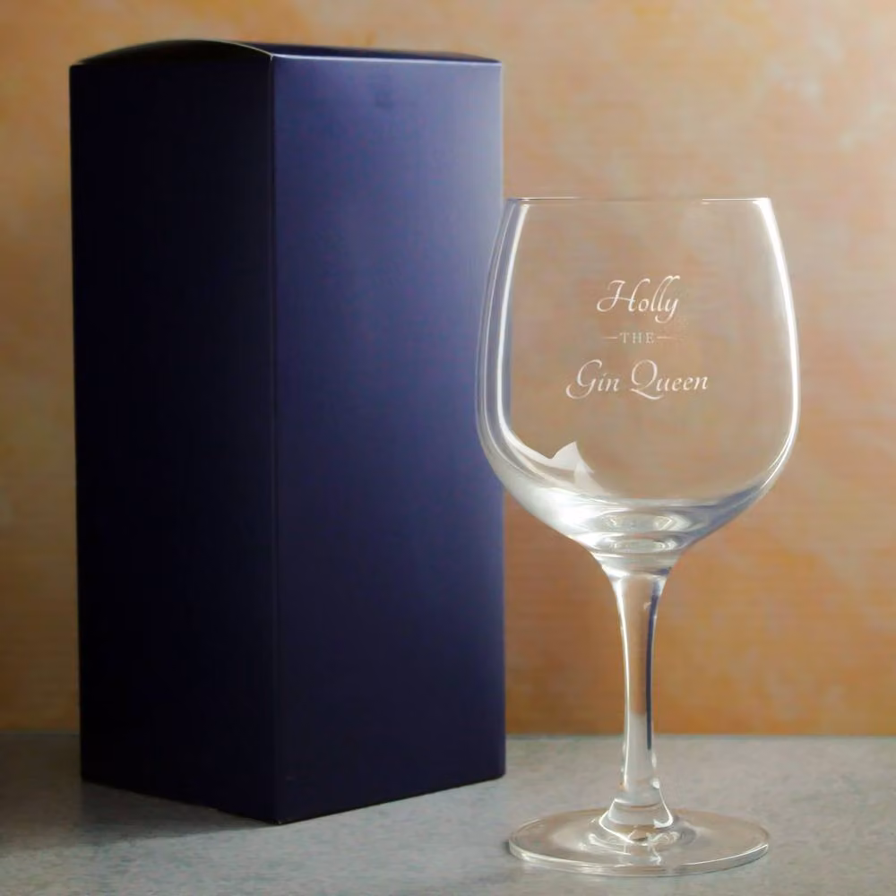 Uniqueful Personalised The Gin Queen Women's Copa Balloon Cocktail Glass in Transparent Glass – 2