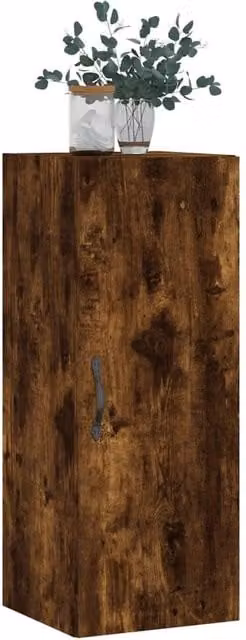 Berkfield Home Wall Mounted Smoked Oak Cabinet in Brown, W/D/H: 34.5 x 34 x 90 cm – 1