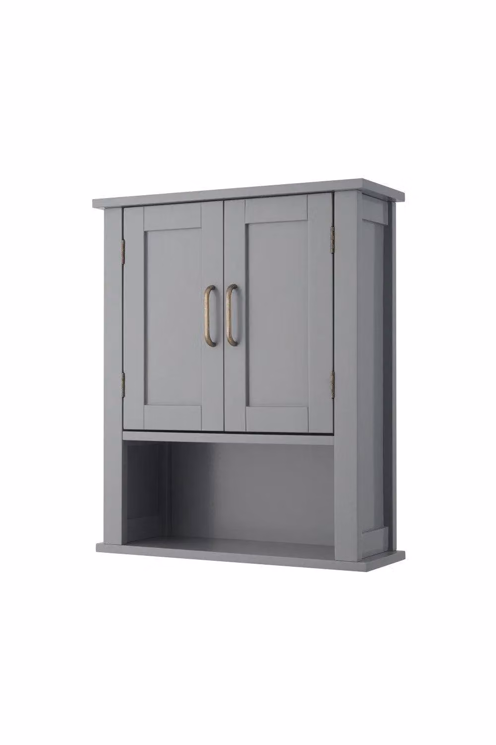 Teamson Home Mercer Mid-Century Wooden Wall Mounted Bathroom Medicine Storage Cabinet in Grey – 3