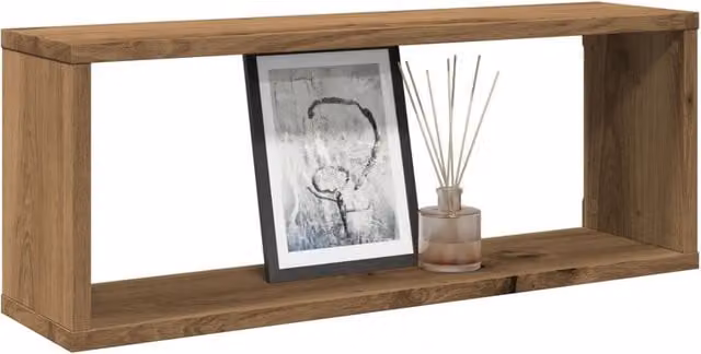 Berkfield Home Artisan Oak Wall Cube Shelves, 6 Piece Set in Brown, W: 60 cm, D: 23 cm, H: 15 cm