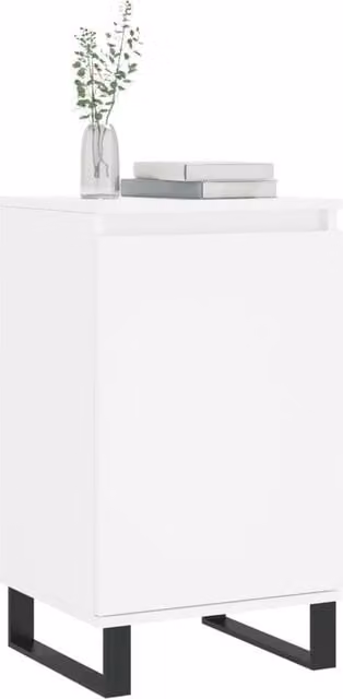 Berkfield Home Modern White Sideboard in Matt MDF and Metal, W/D/H: 40 x 35 x 70 cm – 1
