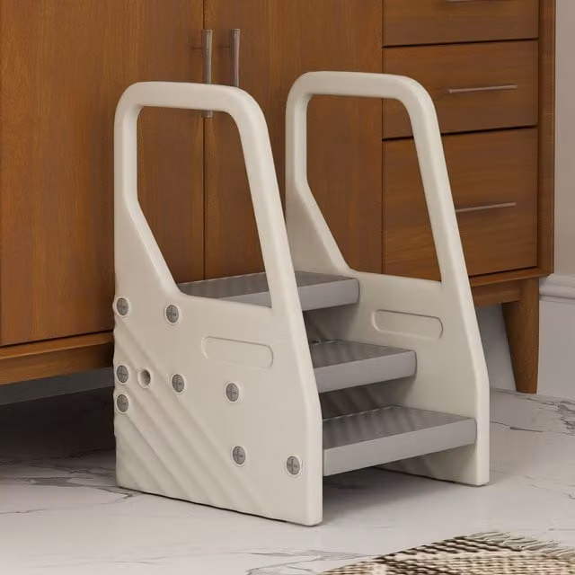 AIYAPLAY 3 Step Toddler Learning Tower with Handles in Grey