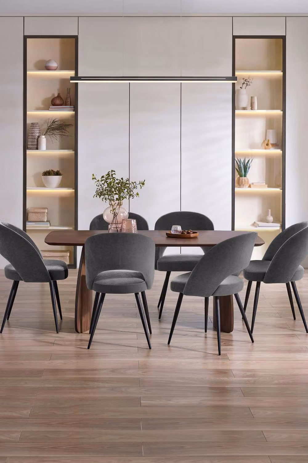Julian Bowen Ella Set of 2 Modern Upholstered Dining Chairs in Grey Fabric – 2
