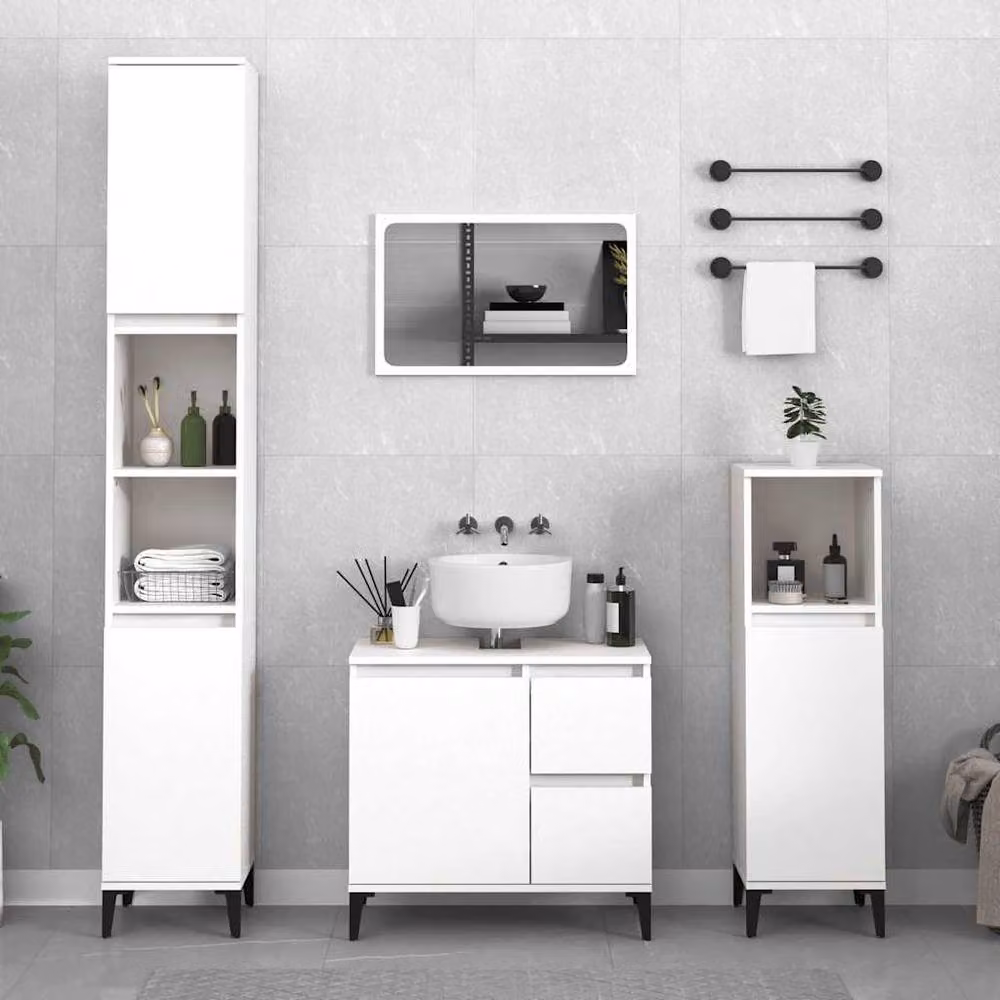 Berkfield Home Modern White Bathroom Cabinet W/D/H: 65 x 33 x 60 cm – 2