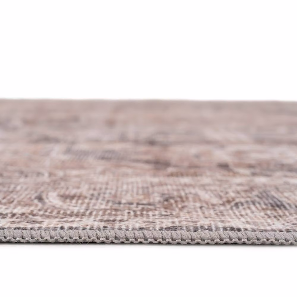 Kukoon Vintage Beige and Taupe Soft Chenille Washable Living Room Area Rug, W/D: 240 x 330 cm – 4