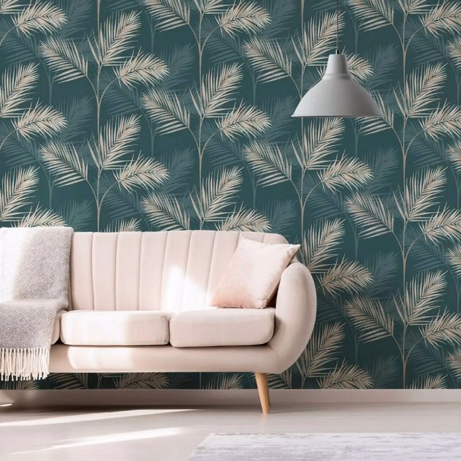Fine Decor South Beach Palm Leaf Botanical Wallpaper in Green – 2