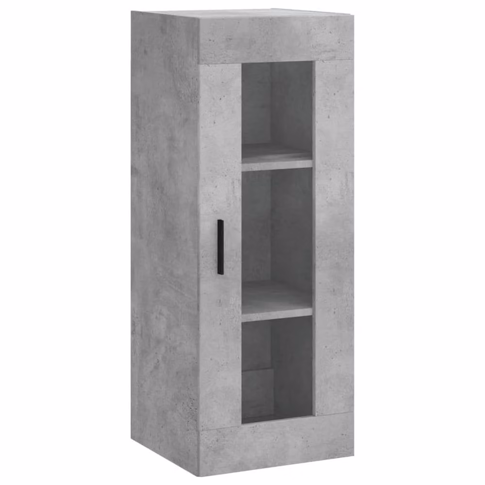 Berkfield Home Wall Mounted Cabinet in Concrete Grey with Glass Doors, W/D/H: 34.5 x 34 x 90 cm – 3