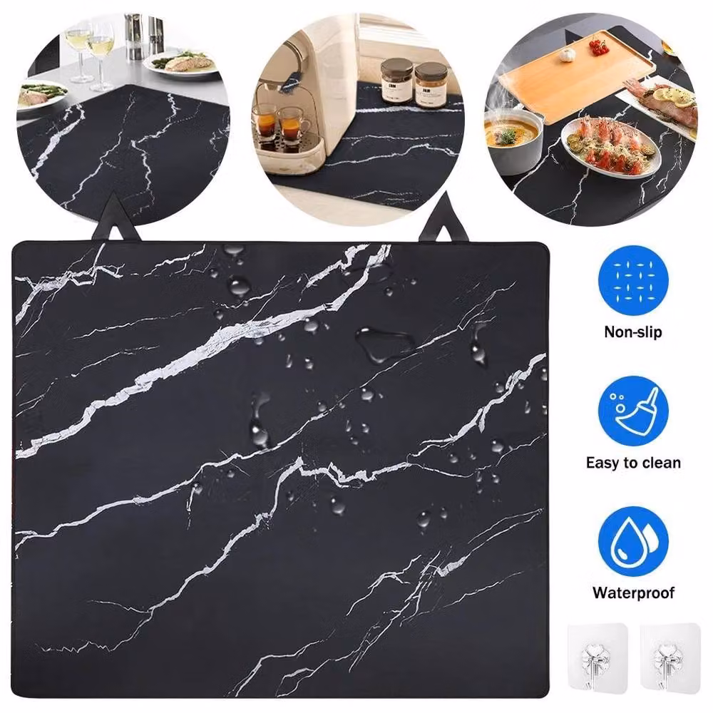 Hinsinc Heat Resistant Glass Hob Protector Mat, Black, W: 62 cm, D: 53 cm – 5