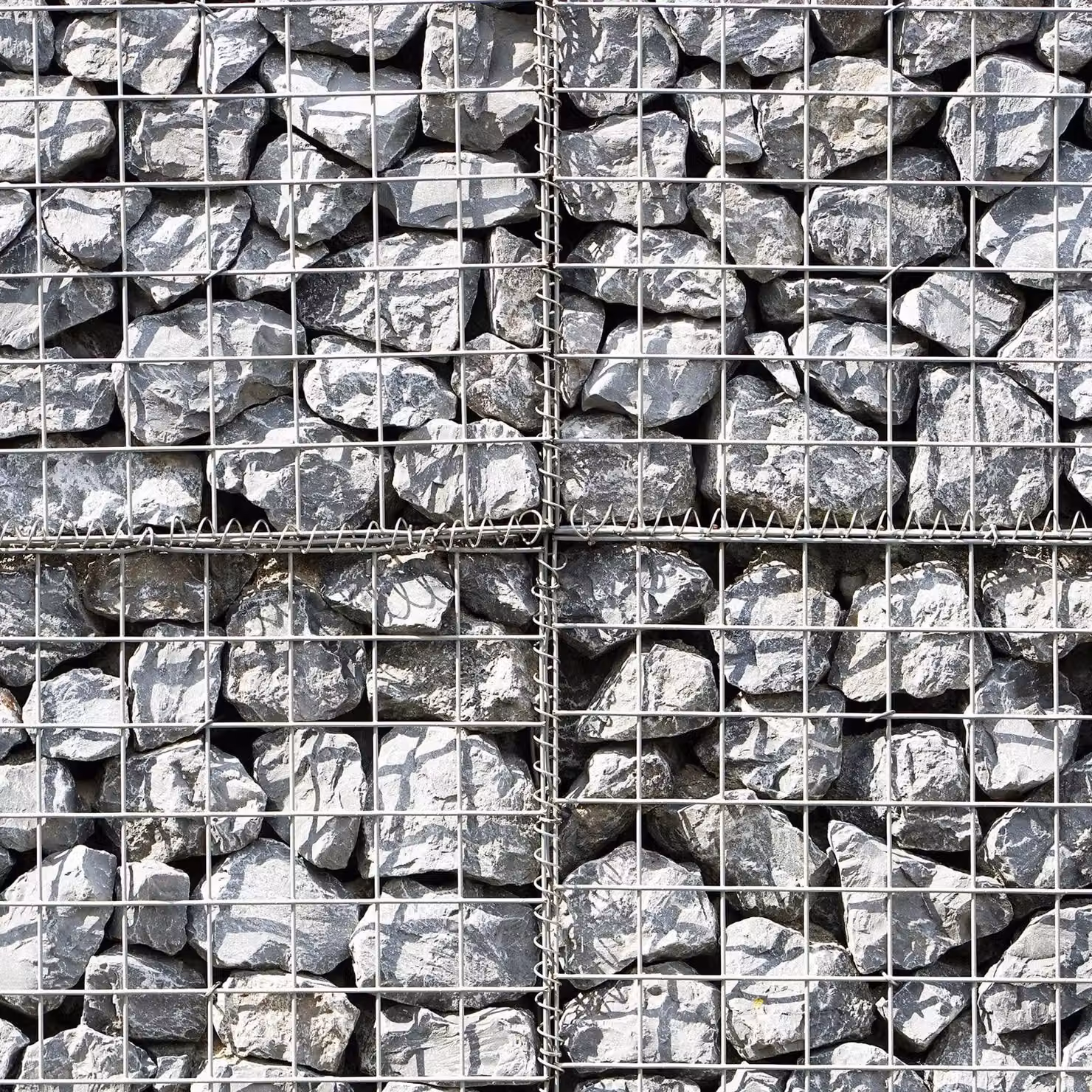 Monstershop Silver Galvanised Steel Gabion Baskets, 6 Pack, W: 100 cm, D: 50 cm, H: 30 cm – 2