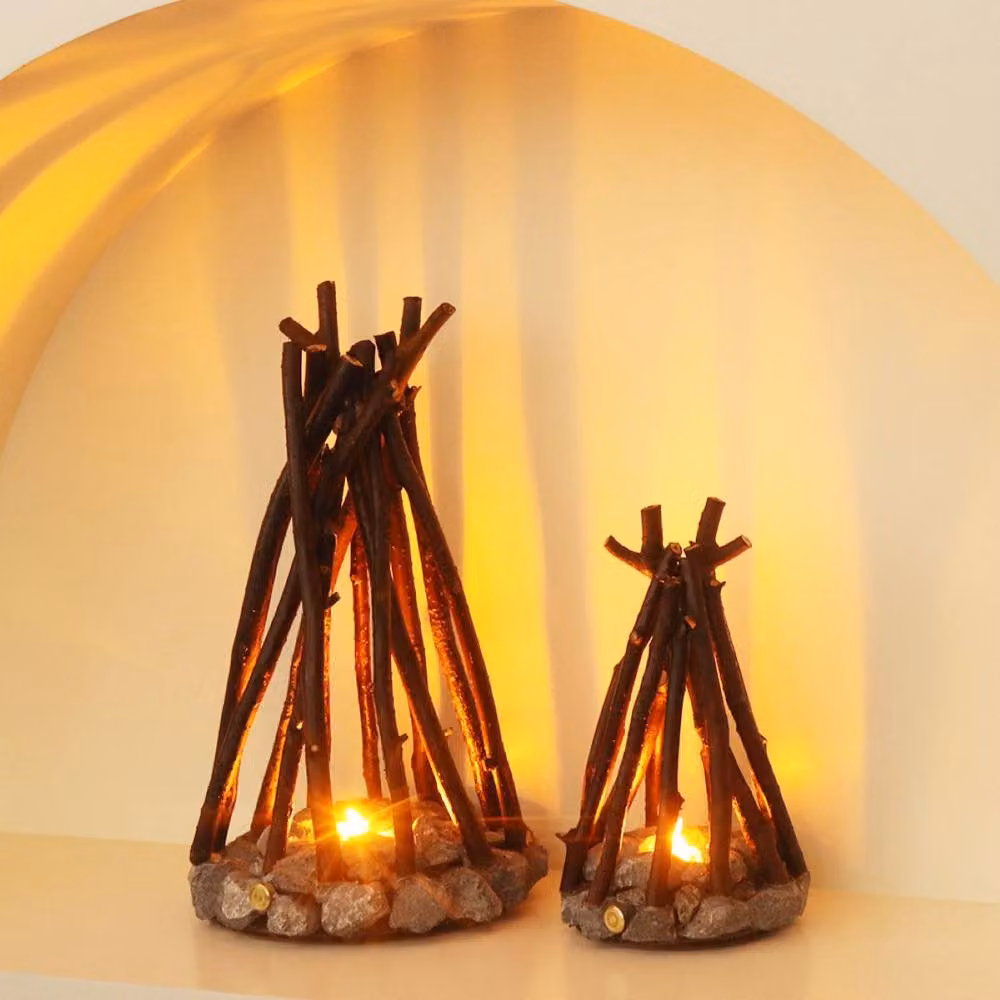 Quipulse Stone Branch Campfire Light in Brown, Small (W: 16.0 cm, D: 8.0 cm) – 3