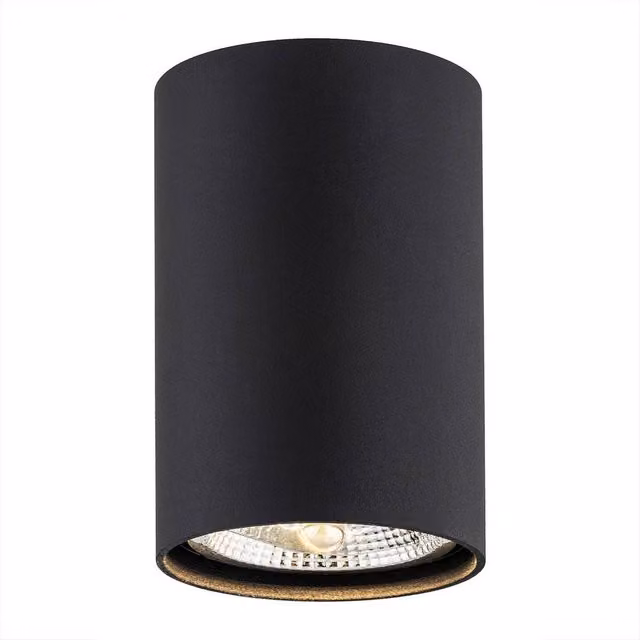 Netlighting Tubo Surface Mounted Cylinder Downlight in Black Aluminium with 3000K Warm White Light