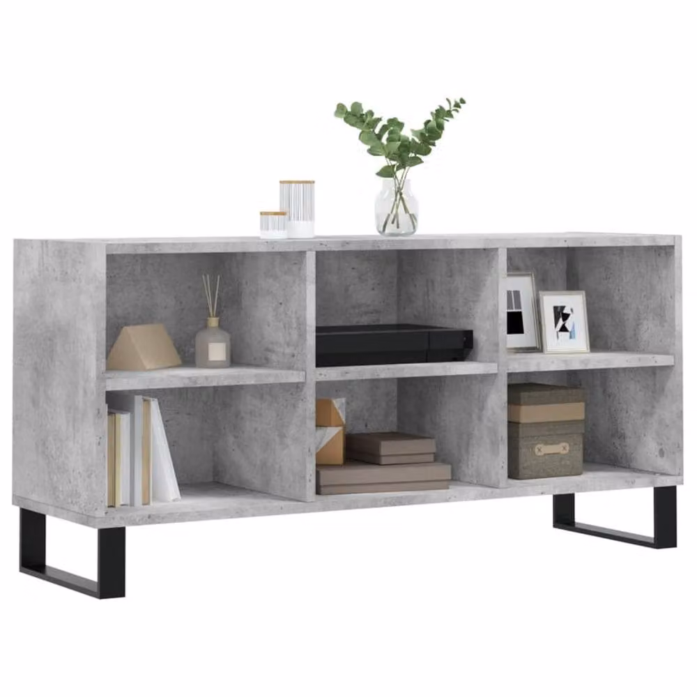 Berkfield Home Industrial TV Cabinet in Concrete Grey, W/D/H: 103.5 x 30 x 50 cm – 3