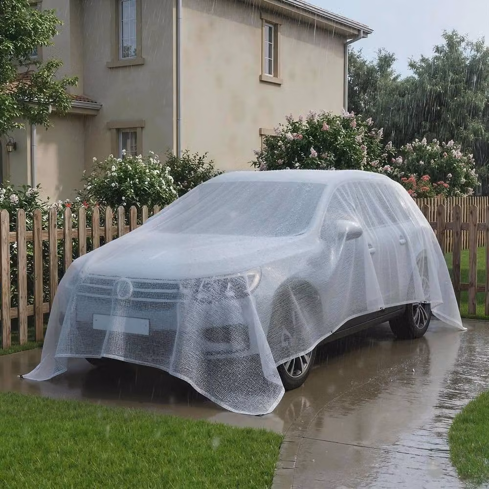 NESTLUNE Waterproof Tear-Resistant Tarpaulin, 140GSM, White, W: 400 cm, D: 600 cm – 2