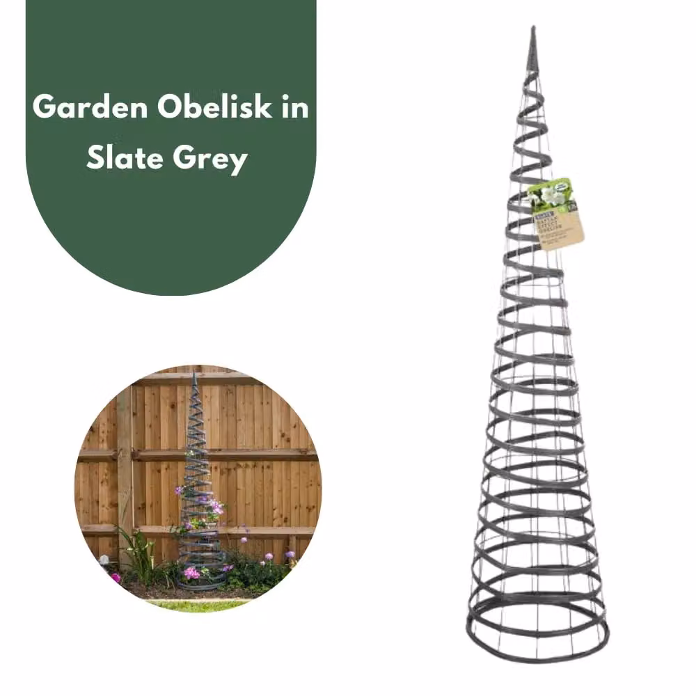 Marco Paul Grey Faux Rattan Obelisk Support, Height: 150 cm – 5
