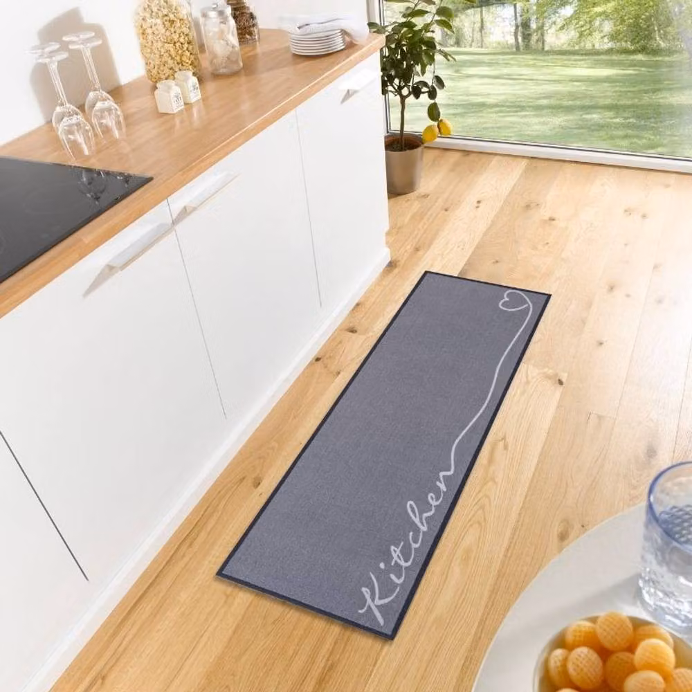 THE RUGS Washable Non-Slip Polyamide Kitchen Runner Rug in Grey, W/D: 50 x 150 cm – 2