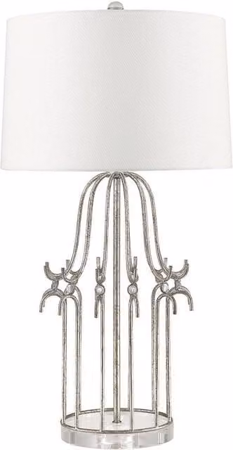 Netlighting Stella 1 Light Table Lamp in Silver with E27 Socket