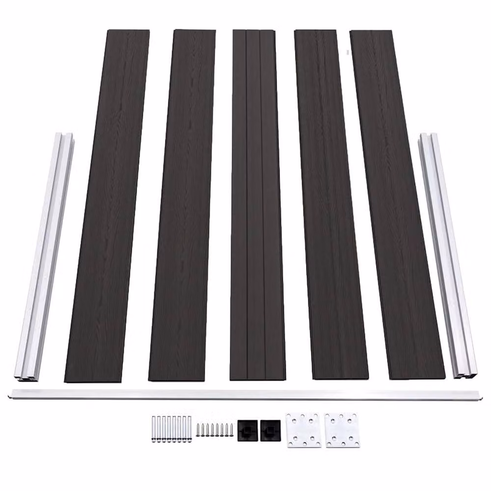 Berkfield Home Durable WPC Fence Panel, Black, H 180 cm x W 105 cm – 4