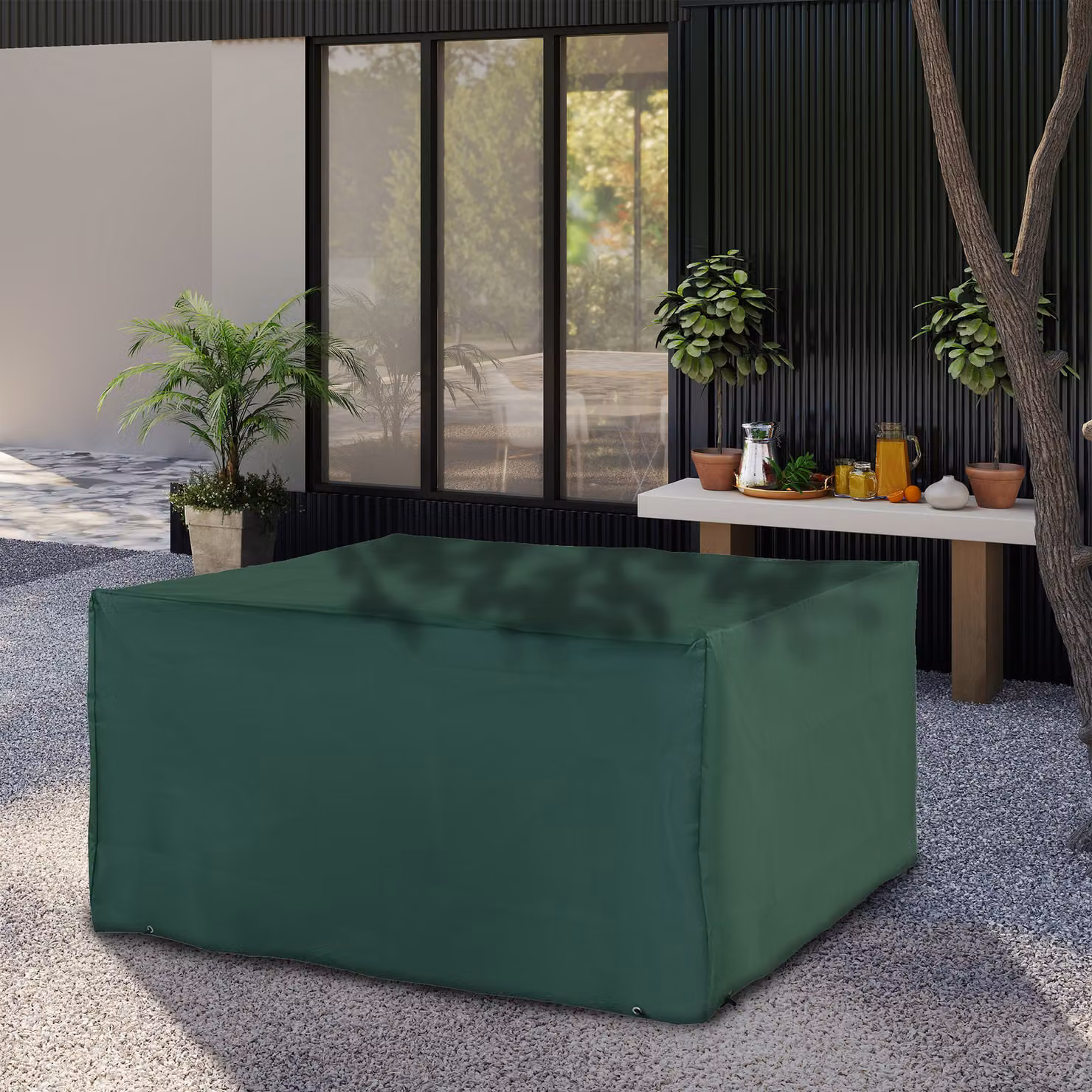 Outsunny Green Water-Repellent Oxford Fabric Garden Sofa Cover, W/D/H: 135 x 135 x 75 cm – 2