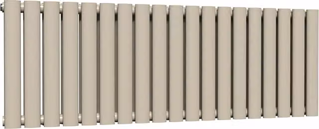 Lux Heat Oval Horizontal Double Radiator in Moon Dust, W: 114 cm, H: 40 cm