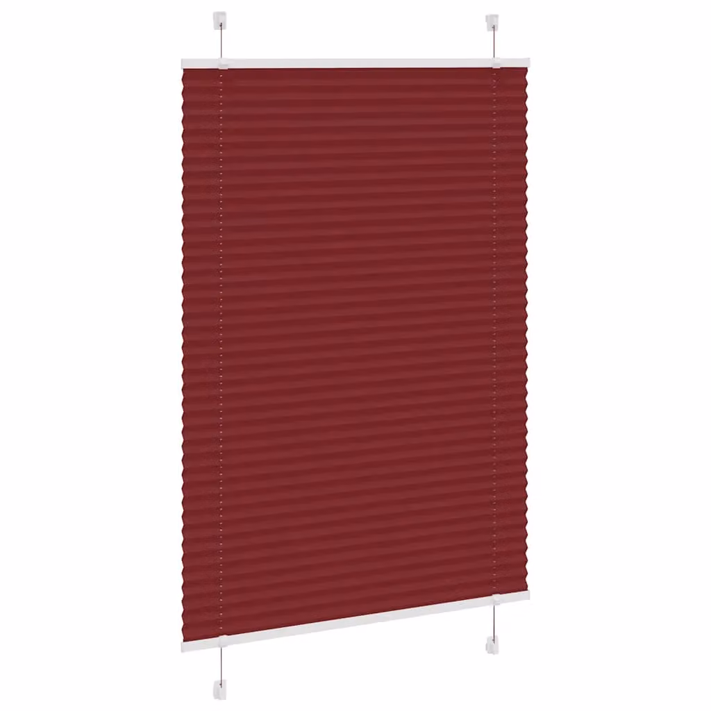Berkfield Home Single Pleat Corded Blind in Bordeaux Red, W: 95 cm, H: 100 cm, Polyester Fabric – 3