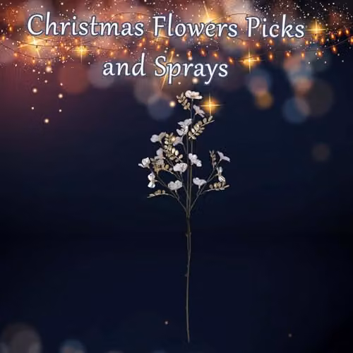 VFM e-Store Silver Christmas Daisy Spray Floral Decoration, H 91 cm x W 29 cm – 2