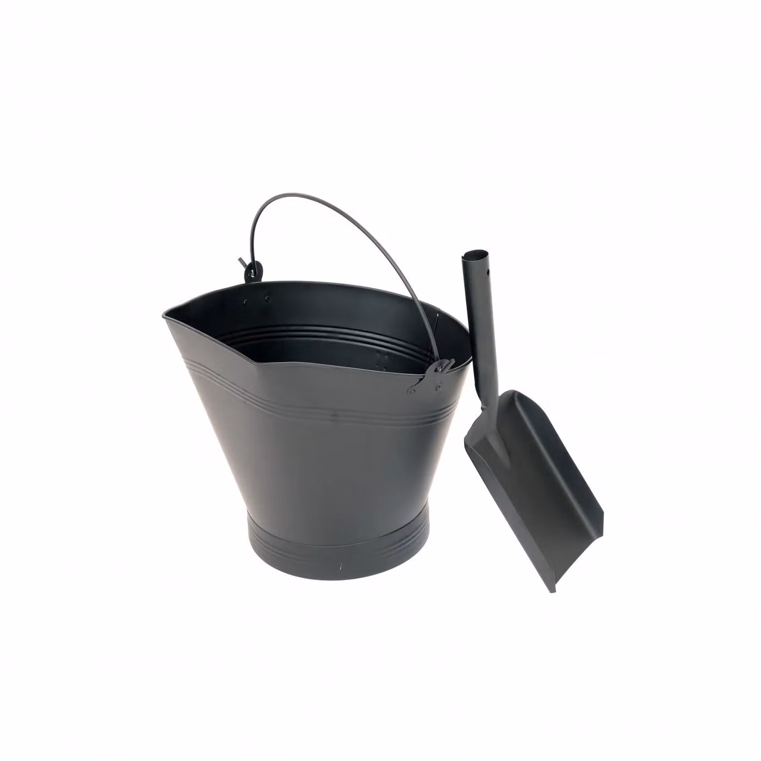 Oypla Heavy Duty Steel Fireplace Coal Bucket Scuttle Hod with Shovel, Black, W/D/H: 39.0 x 36.0 x 36.5 cm – 3