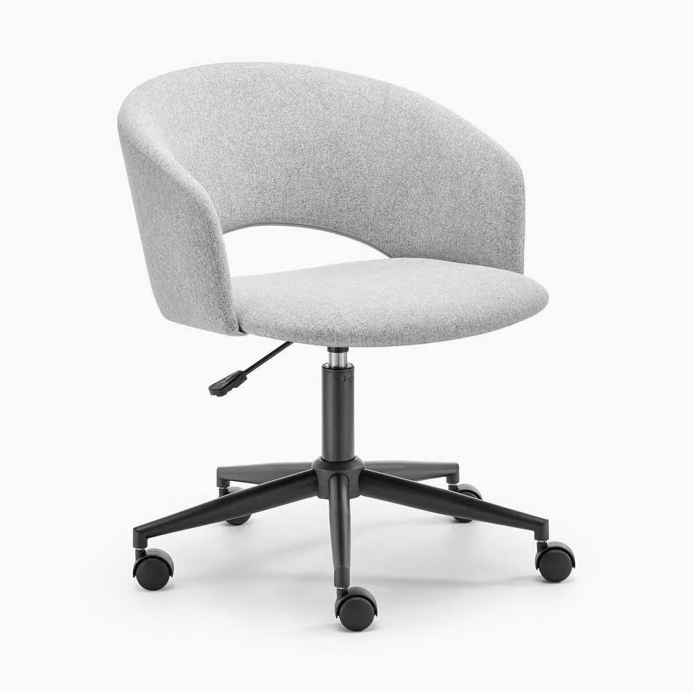 FurnitureboxUK Delaney Grey Fabric Swivel Task Office Chair – 2