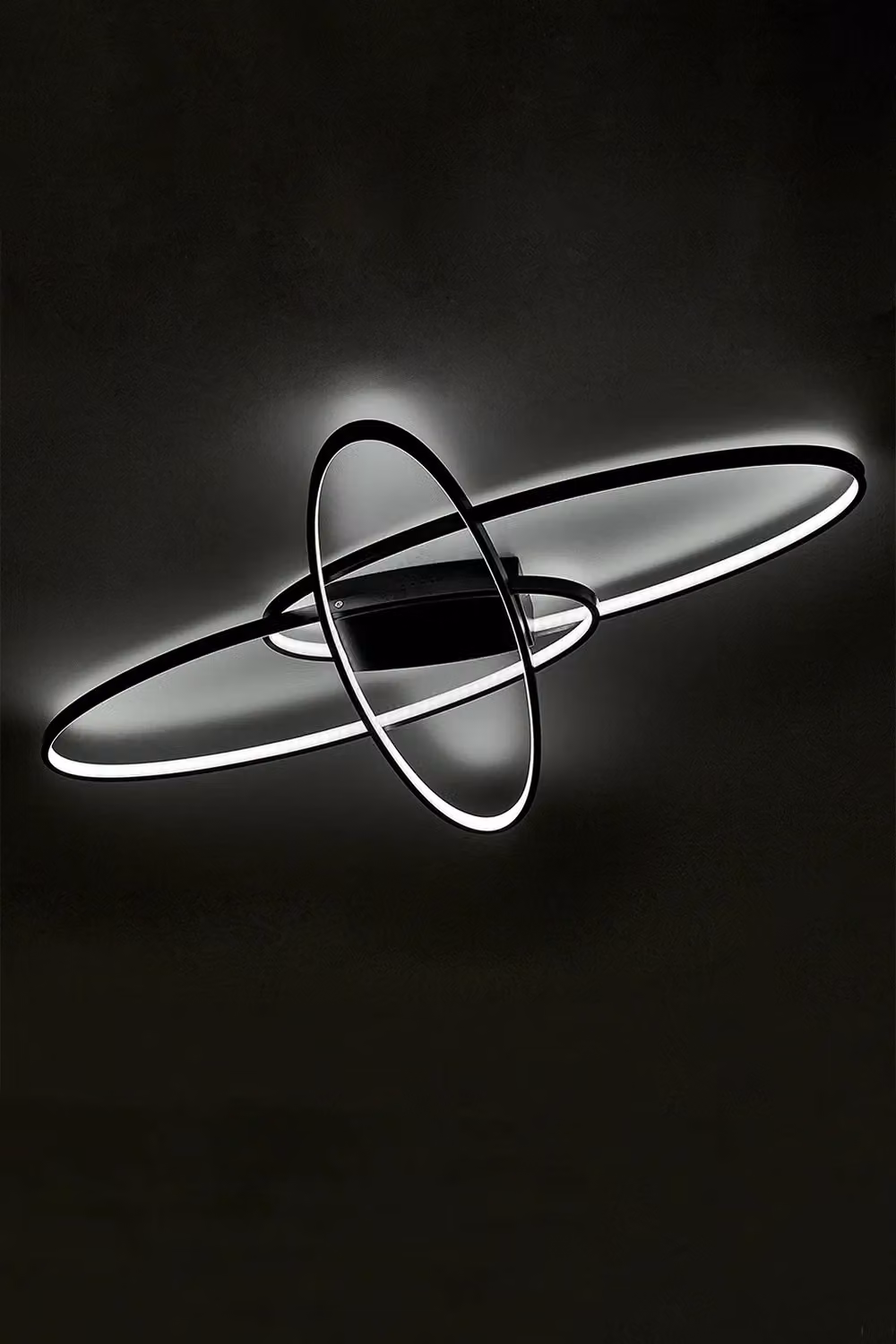 Living and Home Oval LED Semi-Flush Ceiling Light in Black – 5