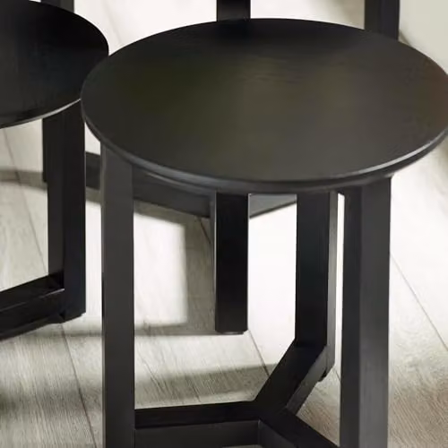 Julian Bowen Nidri Set of 3 Black Round Nesting Tables with Y-Shaped Base – 5